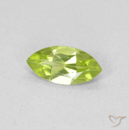 Peridoto Verde giallastro naturale da 0.54 ct, Taglio marquise, VS