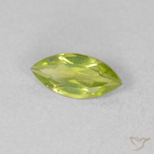 Peridoto Verde brillante naturale da 0.50 ct, Taglio marquise, VVS-VS