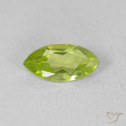 0.58ct Naturale Verde brillante Peridoto, Taglio marquise, VVS-VS, Photo A