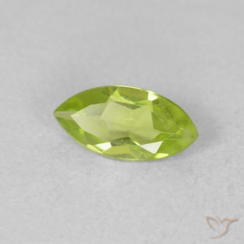 Peridoto Verde brillante naturale da 0.58 ct, Taglio marquise, VVS-VS