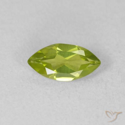 0.63ct Naturale Verde acceso Peridoto, Taglio marquise, VVS-VS