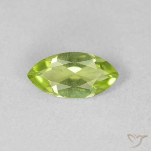 0.54ct Naturale Verde chiaro e vivace Peridoto, Taglio marquise, VVS-VS