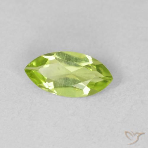 Peridoto Verde chiaro e vivace naturale da 0.54 ct, Taglio marquise, VVS-VS