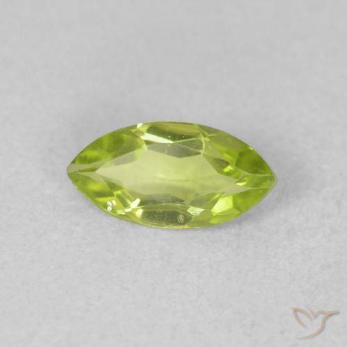 Peridoto Verde brillante naturale da 0.56 ct, Taglio marquise, VVS-VS