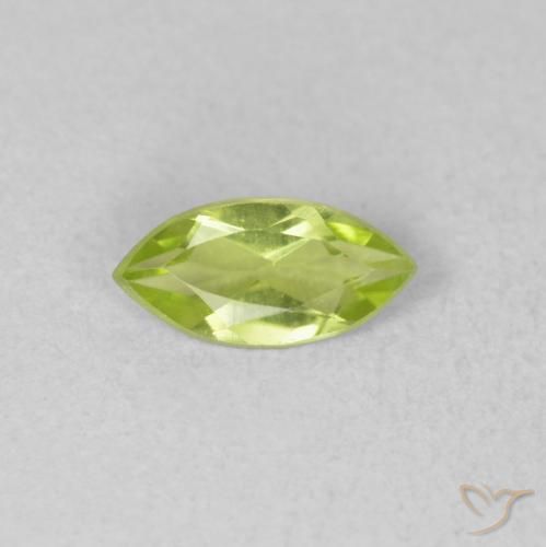 0.45ct Naturale Verde brillante Peridoto, Taglio marquise, VVS-VS
