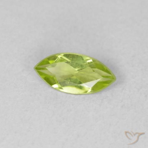 Peridoto Verde brillante naturale da 0.45 ct, Taglio marquise, VVS-VS