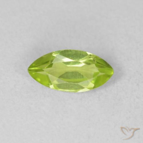 0.61ct Naturale Verde chiaro e vivace Peridoto, Taglio marquise, VVS-VS