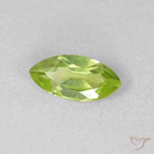 Peridoto Verde chiaro e vivace naturale da 0.61 ct, Taglio marquise, VVS-VS