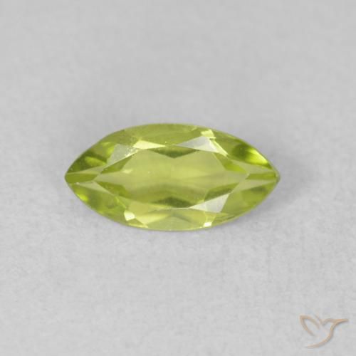 0.56ct Naturale Verde brillante Peridoto, Taglio marquise, VVS-VS