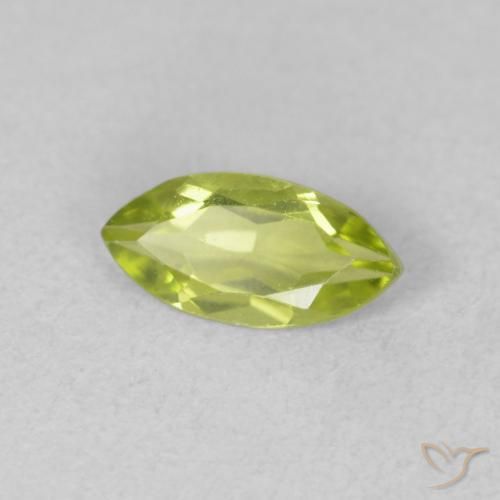 Peridoto Verde brillante naturale da 0.56 ct, Taglio marquise, VVS-VS