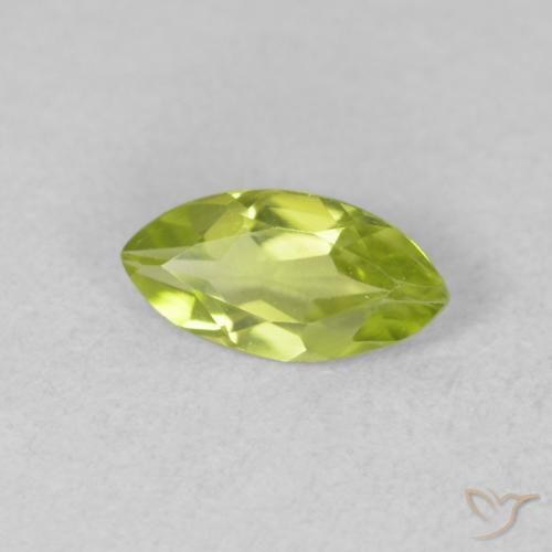 Peridoto Verde brillante naturale da 0.55 ct, Taglio marquise, VVS-VS