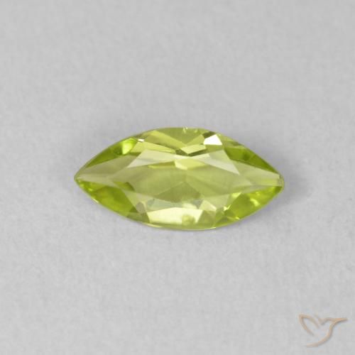 0.43ct Naturale Verde brillante Peridoto, Taglio marquise, VVS-VS