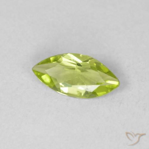 Peridoto Verde brillante naturale da 0.43 ct, Taglio marquise, VVS-VS