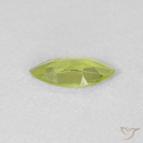 Peridoto Verde brillante naturale da 0.43 ct, Taglio marquise, VVS-VS