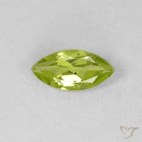 0.63ct Naturale Verde brillante Peridoto, Taglio marquise, VS
