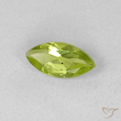 Peridoto Verde brillante naturale da 0.63 ct, Taglio marquise, VS