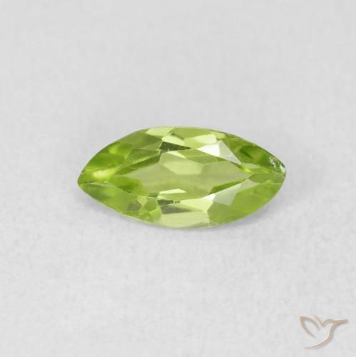 0.58ct Naturale Verde brillante Peridoto, Taglio marquise, VS