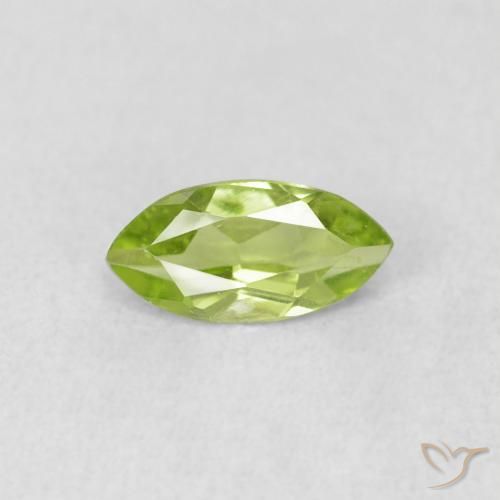 0.63ct Naturale Verde brillante Peridoto, Taglio marquise, VS