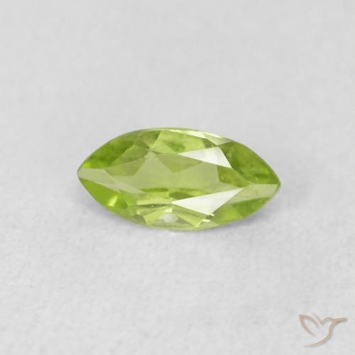 Peridoto Verde brillante naturale da 0.63 ct, Taglio marquise, VS