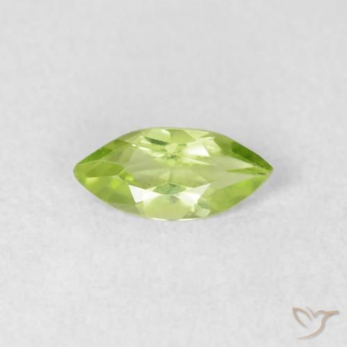 0.40ct Naturale Verde chiaro e vivace Peridoto, Taglio marquise, VS