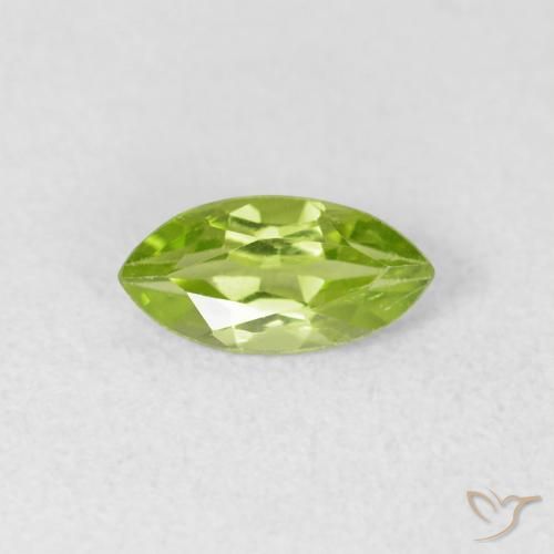 0.65ct Naturale Verde chiaro e vivace Peridoto, Taglio marquise, VS