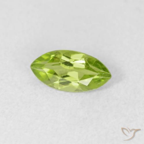 Peridoto Verde chiaro e vivace naturale da 0.65 ct, Taglio marquise, VS