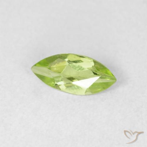 Peridoto Verde chiaro e vivace naturale da 0.49 ct, Taglio marquise, VS