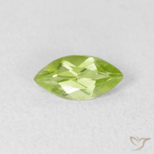 0.57ct Naturale Verde chiaro Peridoto, Taglio marquise, VS