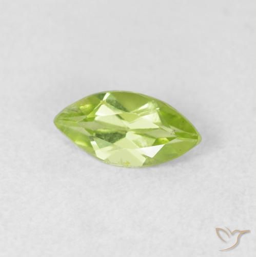 Peridoto Verde chiaro naturale da 0.57 ct, Taglio marquise, VS