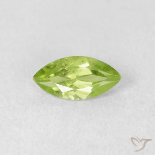 0.51ct Naturale Verde brillante Peridoto, Taglio marquise, VS