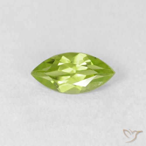 0.65ct Naturale Verde brillante Peridoto, Taglio marquise, VS