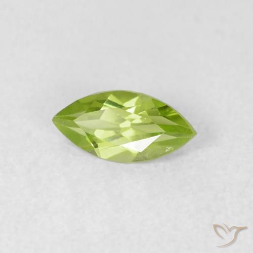 Peridoto Verde brillante naturale da 0.65 ct, Taglio marquise, VS