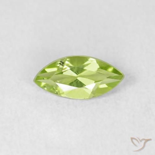 0.54ct Naturale Verde brillante Peridoto, Taglio marquise, VS