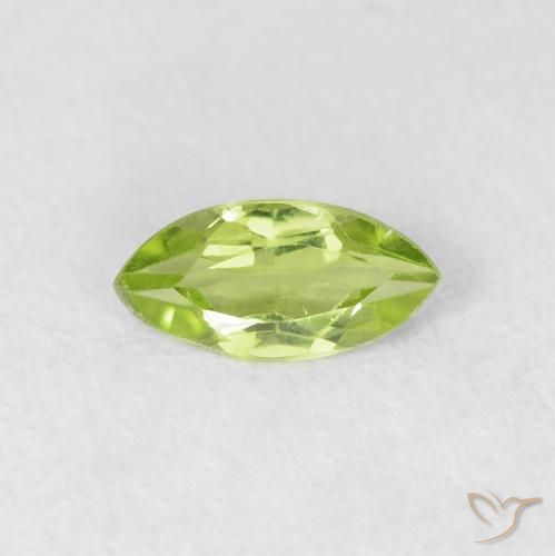 0.58ct Naturale Verde chiaro e vivace Peridoto, Taglio marquise, VS