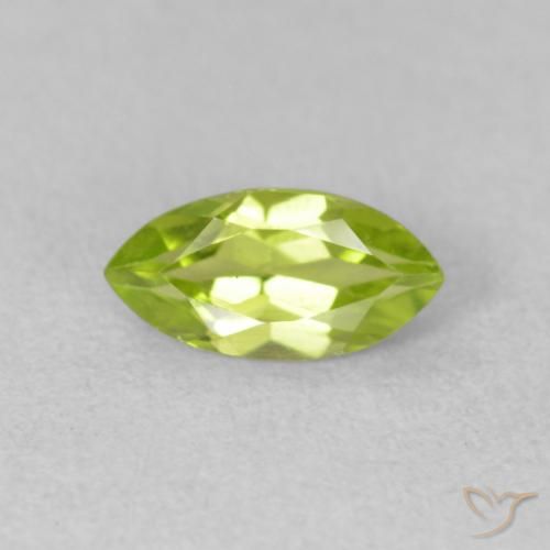 0.67ct Naturale Verde brillante Peridoto, Taglio marquise, VS