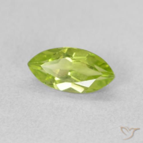 Peridoto Verde brillante naturale da 0.67 ct, Taglio marquise, VS
