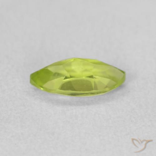 Peridoto Verde brillante naturale da 0.67 ct, Taglio marquise, VS