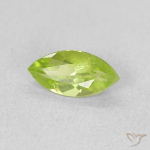 Peridoto Verde medio naturale da 0.62 ct, Taglio marquise, VS