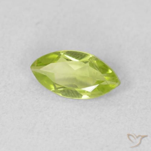 Peridoto Verde giallastro naturale da 0.56 ct, Taglio marquise, VS