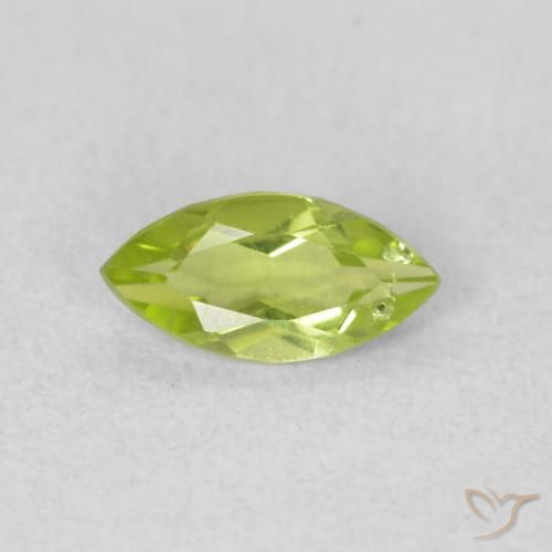 0.55ct Naturale Verde medio Peridoto, Taglio marquise, VS