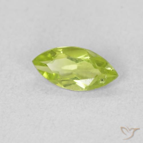 Peridoto Verde medio naturale da 0.55 ct, Taglio marquise, VS