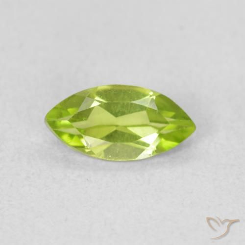 0.64ct Naturale Verde brillante Peridoto, Taglio marquise, VS