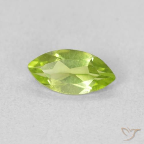 Peridoto Verde brillante naturale da 0.64 ct, Taglio marquise, VS