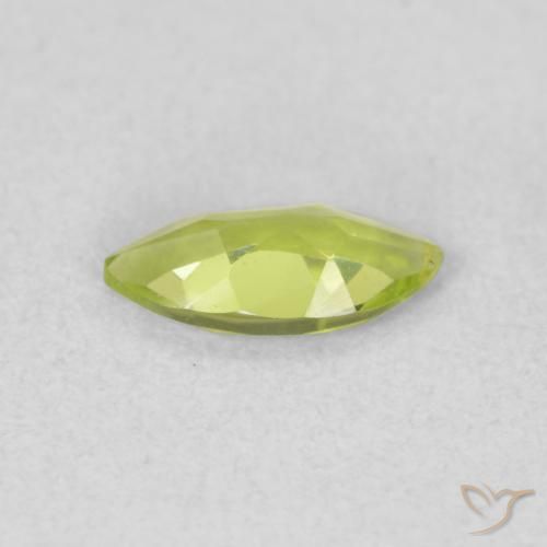 Peridoto Verde giallastro naturale da 0.48 ct, Taglio marquise, VS