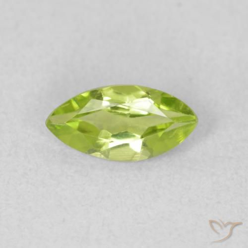 0.56ct Naturale Verde giallastro Peridoto, Taglio marquise, VS