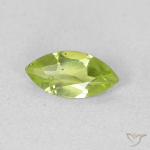 Peridoto Verde medio naturale da 0.59 ct, Taglio marquise, VS