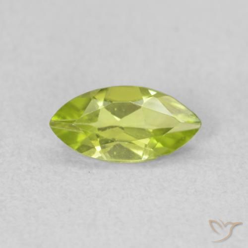 0.54ct Naturale Verde acceso Peridoto, Taglio marquise, VS