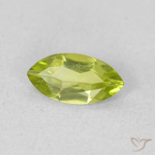 Peridoto Verde acceso naturale da 0.54 ct, Taglio marquise, VS