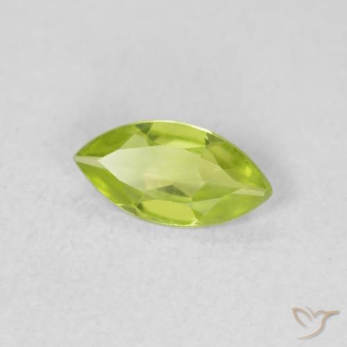 Peridoto Verde brillante naturale da 0.51 ct, Taglio marquise, VS