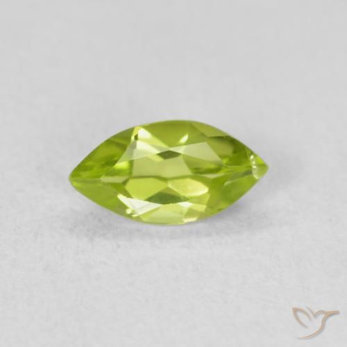 0.62ct Naturale Verde brillante Peridoto, Taglio marquise, VS